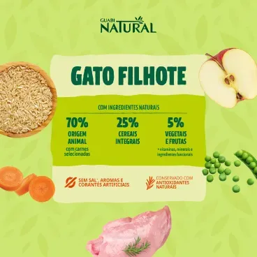 Racao Guabi Natural Gatos Filhotes Frango e Arroz Integral 4